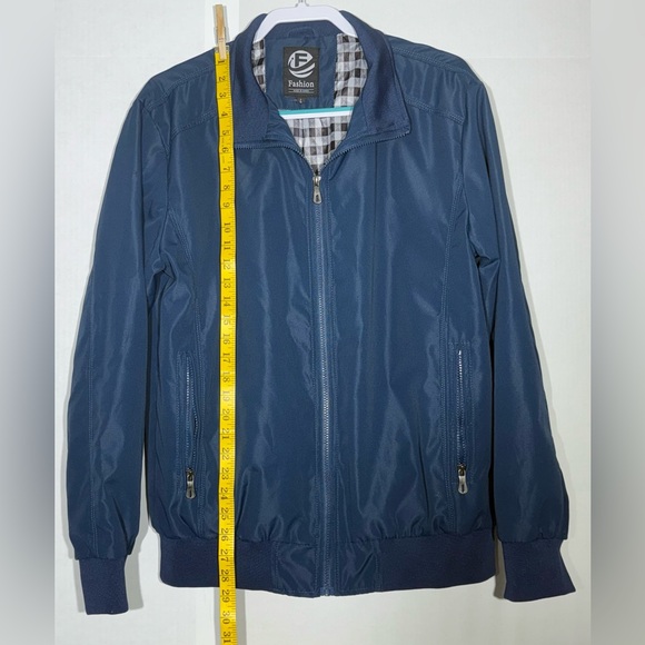 Fashion 100% polyester jacket Men’s Size Large Blue with Pockets - Picture 2 of 9